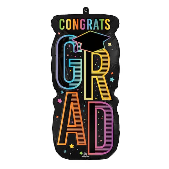 SuperShape® 26" Satin Cosmic Future Grad Foil Balloon